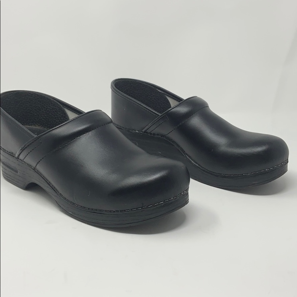 Dansko Black Leather Clogs